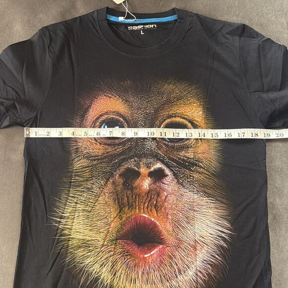 Adult Unisex Black Short Sleeve Chimpanzee T-Shirt Size L NEW - Picture 6 of 10